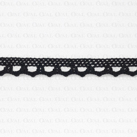 Koronka bawełniana  czerń 10mm/1 lub 25yard  3455