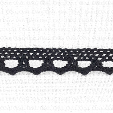 Koronka bawełniana  czerń 10mm/1 lub 25yard  3455