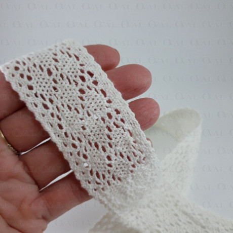 Cotton lace 35mm / 1 or 25 yards ecru 3479