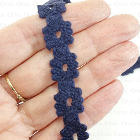 Cotton lace 15mm /1 y navy 3485