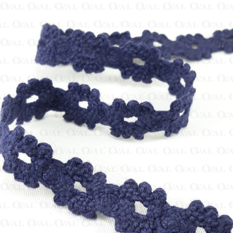 Cotton lace 15mm /1 y navy 3485