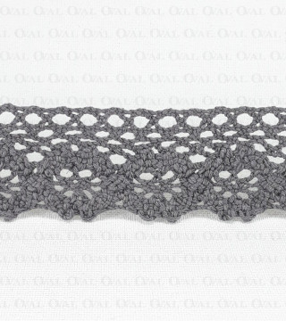 Cotton lace 25mm/1 or 25 yards grey 3520