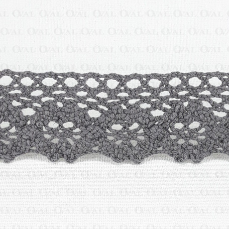 Cotton lace 25mm/1 or 25 yards grey 3520