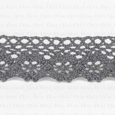 Cotton lace 25mm/1 or 25 yards grey 3520