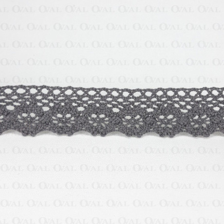 Cotton lace 25mm/1 or 25 yards grey 3520