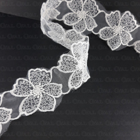 Koronka na szyfonie 45mm/1yard