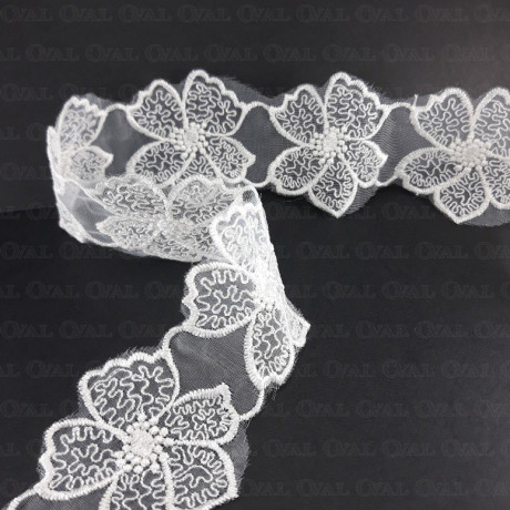 Koronka na szyfonie 45mm/1yard