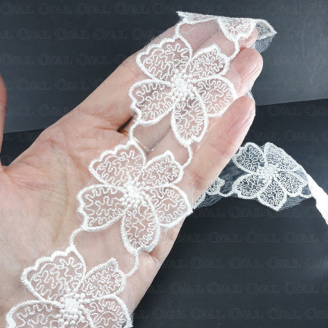 Koronka na szyfonie 45mm/1yard