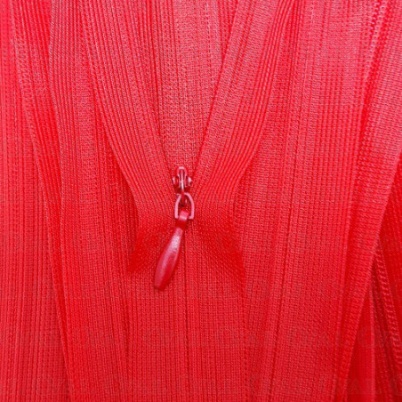 Red covered zips d818 various lengths 3530