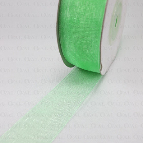 Tasiemka Szyfonowa 25mm/25y zieleń  3535