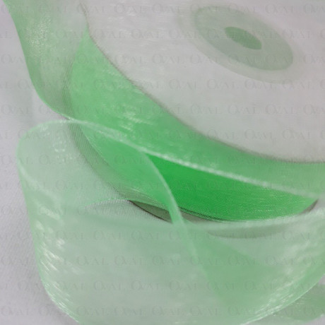 Tasiemka Szyfonowa 25mm/25y zieleń  3535