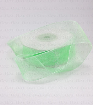 Tasiemka Szyfonowa 25mm/25y zieleń  3535