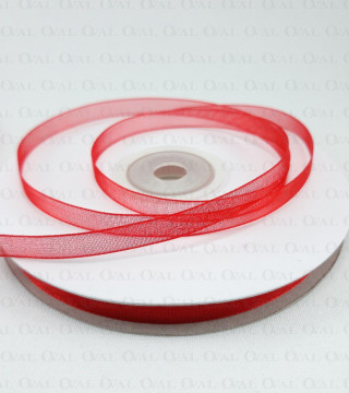 Tasiemka Szyfonowa 6mm/50y czerwień 3537