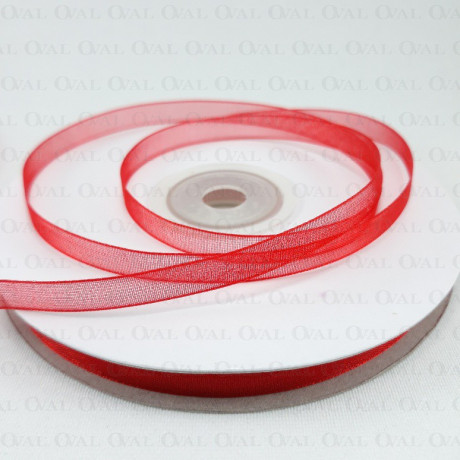 Tasiemka Szyfonowa 6mm/50y czerwień 3537
