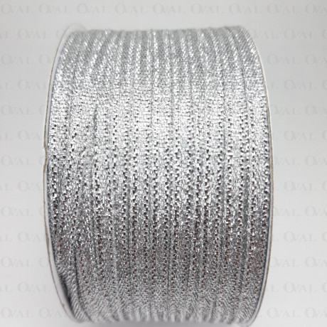Decorative ribbon with lurex 3.5mm/50y silver 3545