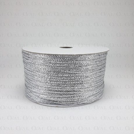 Wstążka ozdobna brokatowa 3,5mm/50y   srebro  3545