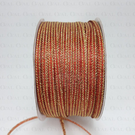 Ribbon with lurex 3.5mm/50y ginger 3551