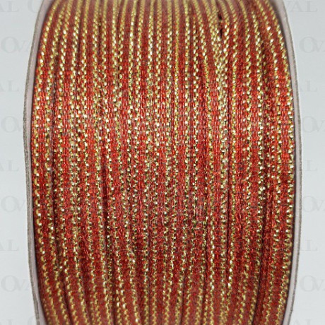 Ribbon with lurex 3.5mm/50y ginger 3551