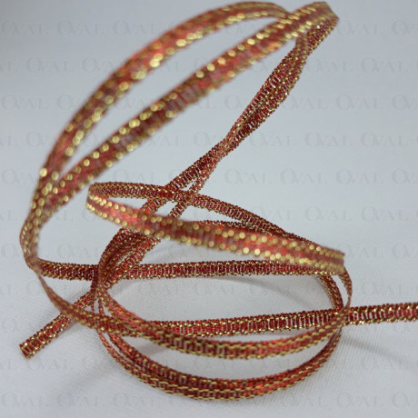 Ribbon with lurex 3.5mm/50y ginger 3551