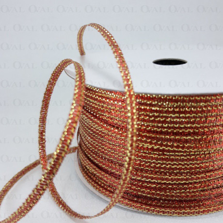 Ribbon with lurex 3.5mm/50y ginger 3551