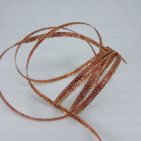 Ribbon with lurex 3.5mm/50y ginger 3551