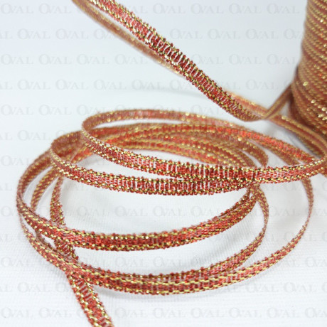 Ribbon with lurex 3.5mm/50y ginger 3551
