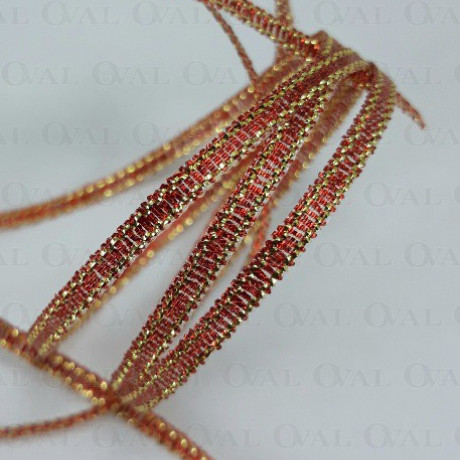 Ribbon with lurex 3.5mm/50y ginger 3551