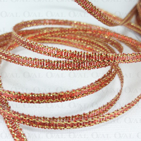 Ribbon with lurex 3.5mm/50y ginger 3551