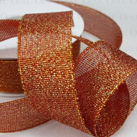 Decorative ribbon with lurex 25mm/25y 3558