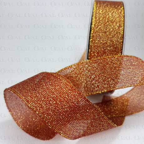 Decorative ribbon with lurex 25mm/25y 3558