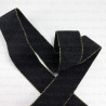 Decorative elastic 25mm/1m black and gold 2446