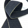 Decorative elastic 25mm/1m black and gold 2446