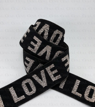 Guma ozdobna 25mm/1m czarno złota 2454