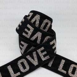 Guma ozdobna 25mm/1m czarno złota 2454 Guma ozdobna 25mm/1m czarno złota 2454