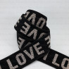 Decorative elastic 25mm/1m black and gold 2454