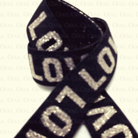 Guma ozdobna 25mm/1m czarno złota 2454