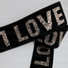 Decorative elastic 25mm/1m black and gold 2454