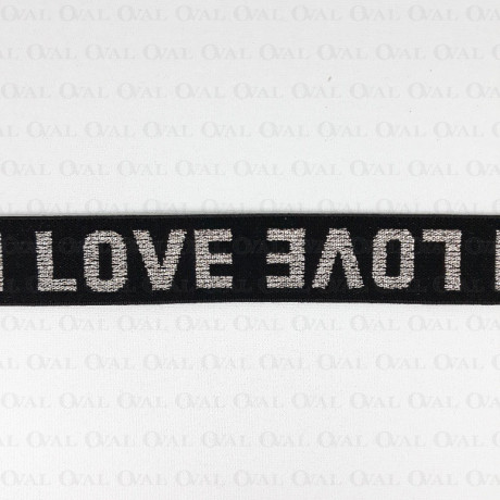 Decorative elastic 25mm/1m black and gold 2454