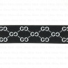 Decorative elastic 40mm/1m black and white 2064