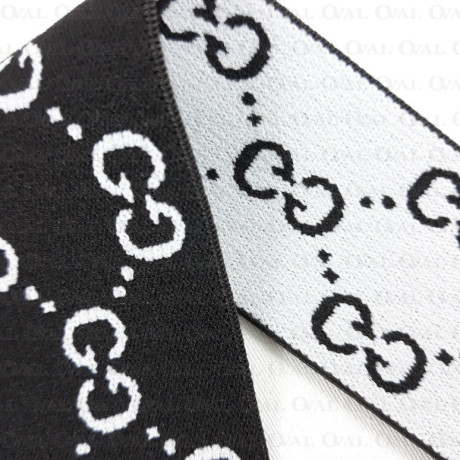 Decorative elastic 40mm/1m black and white 2064