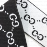 Decorative elastic 40mm/1m black and white 2064