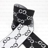 Decorative elastic 40mm/1m black and white 2064