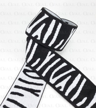 Guma ozdobna 40mm/1m czarno biała 2068