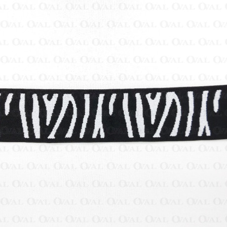 Guma ozdobna 40mm/1m czarno biała 2068