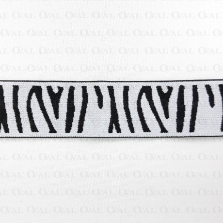 Decorative elastic 40mm/1 or 15m black and white 2068