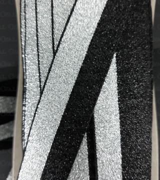 Guma ozdobna 25mm/1m czarno srebrna 2441