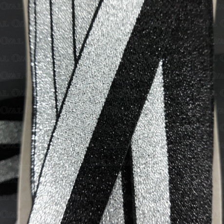 Decorative elastic 15mm, 25mm / 1m black and silver 2441