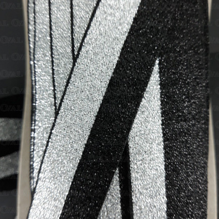Guma ozdobna 25mm/1m czarno srebrna 2441