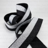 Decorative elastic 15mm, 25mm / 1m black and silver 2441