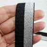 Decorative elastic 15mm, 25mm / 1m black and silver 2441